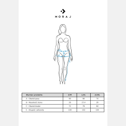 Klasyczne PRĄŻKOWANE legginsy damskie, CZARNE wysoki stan MORAJ